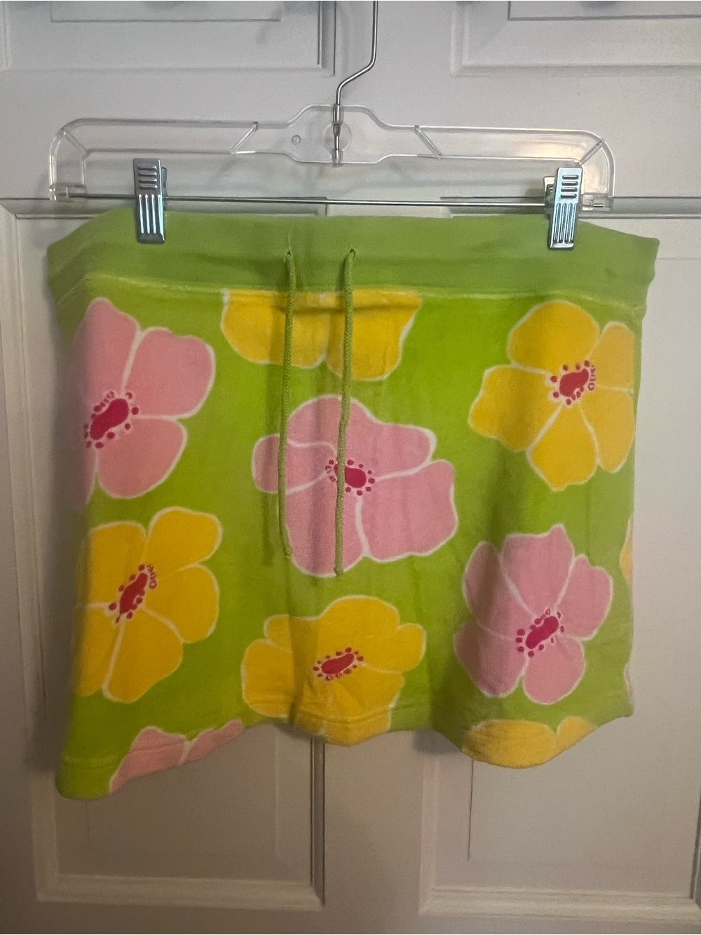 Lilly Pulitzer Lime Green Floral Drawstring Shorts